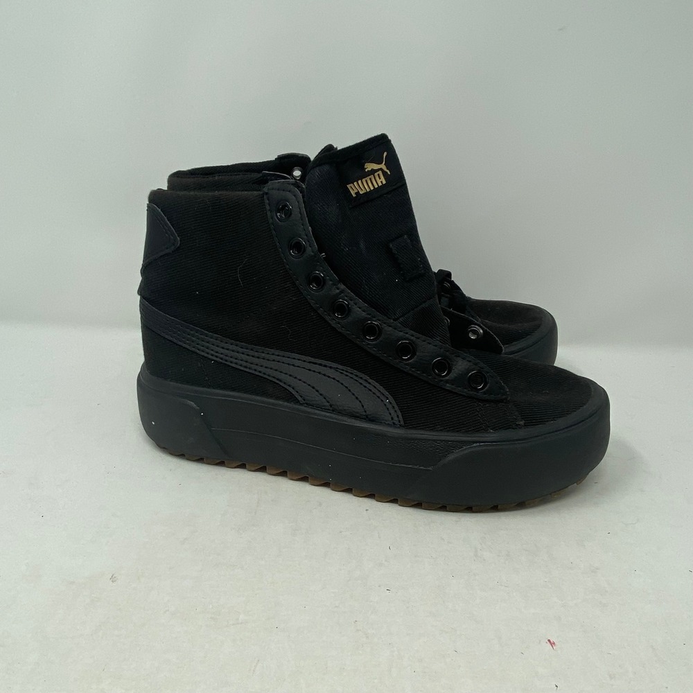 Puma Karmen Mid Black Gum Women Sneakers 384108-01 SoftFoam+ High Top Shoes